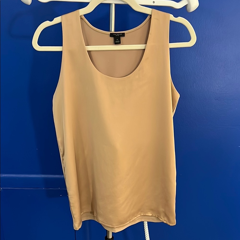 Ann Taylor Gold Tan Sleeveless Blouse